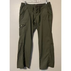 Rei Pants Womens 10 Petite Green Nylon Lightweight Cargo Rollup Hiking Camping